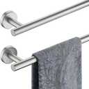 JQK Bath Towel Bar, 33 Inch 304 Stainless Steel Thicken 0.8mm Single Towel Rack for Bathroom, Towel Holder Brushed Steel Wall Mount, Useable Length 30 Inch 2 Pack, TB110L30-BN-P2