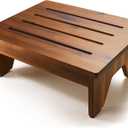 Holana 6.5" Wooden Step Stool for Adults (No Assemble Required)- 500 Lbs One Step Stools for High Bed Riser - Small Stepping Stool for Elderly, Seniors, Kid/Bathroom, Bed, Kitchen (Acacia)