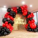 Red and Black Balloon Arch Kit, 140Pcs Different Sizes inch Black and Red Balloons and Confetti Party Balloon Garland Kit for Birthday, Wedding, Graduation, Anniversary, Prom Decorations