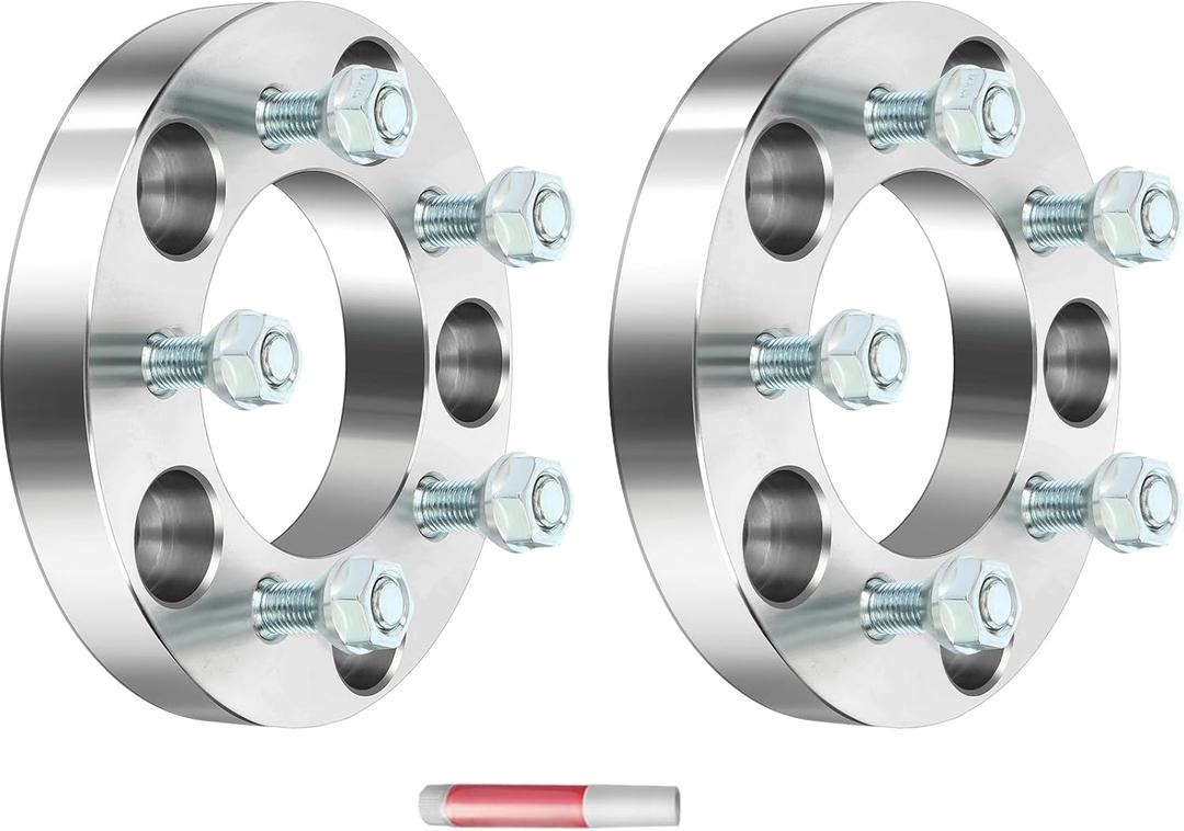 Wheel Spacers, 5x5 to 5x4.5 for Dodge Grand Caravan/Journey, for Chrysler Pacifica/Town & Country, for Chevrolet Impala, 1inch Wheel Adapters & Spacers with 12x1.5 Studs 87.1mm 2pcs Sliver