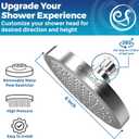 High Pressure Shower Head - Anti-Clogging Silicone Nozzles - 2.5 GPM Removable Restrictor - Easy to Clean Adjustable Replacement - easy to install with Plumbers Tape - 6 inch - Classic Chrome Finishh