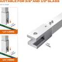 Shower Door Rod, 18 1/5"(462mm)-31 7/10"(805mm) Length Stainless Steel Ceiling-to-Glass Support Bar, for 3/8"(10mm) to 1/2"(12mm) Thick Frameless Glass Door, Chrome Bracket