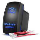 Nilight Rear View Camera Rocker Switch Led Light Bar 5 Pin Laser On Off SPST 20A/12V 10A/24V Blue with Jumper Wires Set for Cars Trucks Boats ATVs UTVs RVs