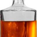 Lily's Home Glass Decanter with Stopper - 26 Oz Whiskey Decanter for Bourbon, Brandy & Scotch - Elegant Round Design, Lead-Free Crystal Glass - Gift for Men, Dad, Whiskey Lovers