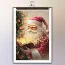 GSPQAZ Santa Claus Reading Christmas Wall Art - Magical Holiday Canvas Print for Festive Vintage Decor 16x24inch-Unframed (5)