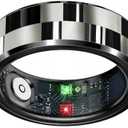 Zyee Syee Smart Ring for Women & Men, Fitness Tracker with Sleep Monitoring, Step Tracker, Blood Oxygen, Heart Rate, Air Gestures, No Subscription Fee, IP68 Waterproof for iOS & Android (Black,#9)