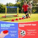 Kids Soccer Goal, Soccer Goals for Backyard Set, 2 Pack of 2x1.5ft Portable Pop Up Soccer Net Set with Ball, Cones, Complete Training Equipment for Youth Ages 3-8