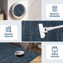 Area Rug 4x6 Washable Bedroom Rugs Non Slip Modern Solid Color Large Living Room Throw Carpet Low Pile Minimalist Kitchen Rug Plain Accent Rug Mat Classic Boho Area Rugs for Nursery Entryway, Navy
