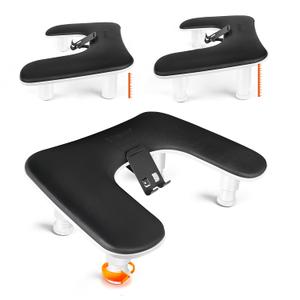 JODSONE U-Shaped Black Arm Rest for Nails Tech with Rotating 360Built-In Phone Holder and Adjustable Nail Arm Rest Detachable Manicure Hand Rest for Salon Design