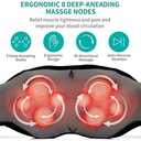 Nekteck Shiatsu Neck and Back Massager with Soothing Heat, Electric Deep Tissue 3D Kneading Massage Pillow for Shoulder, Leg, Body Muscle Pain Relief, Home, Office, and Car Use