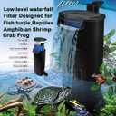 Aquarium Turtle Filter Waterfall Flow Water Clean Pump Bio-Filtration for Reptiles Tank Low Level Waterfall Filter for Small Fish Tank Turtle Tank Shrimp Amphibian Frog Crab (Aquarium Filter)