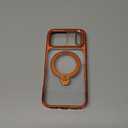 CASEKOO Cosmic Orange Glossy for iPhone 17 Pro Max Case [360 Spin Magnetic Stand][Fit for MagSafe][17FT Military Protection] Slim Polished Frame Titanium Alloy Sturdy Stand 6.9", Cosmic Orange