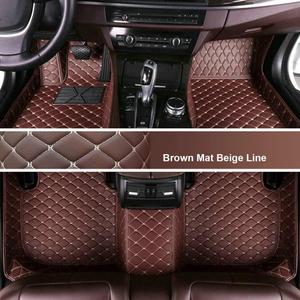 Custom Personalized Floor Mats for Cars - Luxury Full Coverage All Weather Mats, Anti-Slip Leather Mat Set, Fit for 99% of Cars, SUVs & Trucks (Brown, A-Diamond) (Only 2 Pcs)
