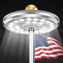 PPQ Flag Pole Light Solar Powered, 1600 Lumen 29 LED Extra Bright Silver Flagpole Light 10000h Lifespan for 15-30 Ft Poles, Waterproof Lighting on Outdoor Pole Top, Long Hour Dusk to Dawn Auto On/Off