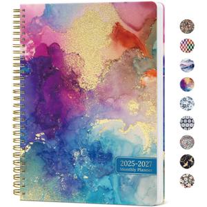 Monthly Planner 2025-2027, 2 Year Months Planner Calendar 2025-2027, July 2025 - June 2027, 7" x 10", 25-27 Monthly Calendar Planner, Perfect for School Office Home Planning - Color Splash