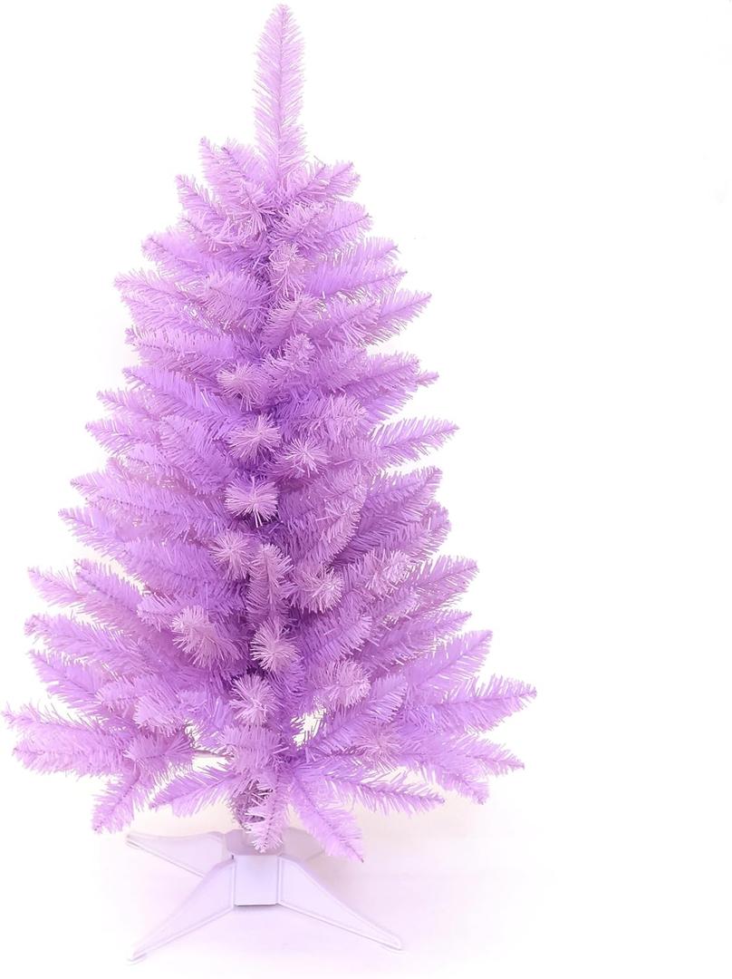 Small Christmas Tree 4FT Artificial Desktop Xmas Tree for Holiday Decor 161 Branch Tips, Purple