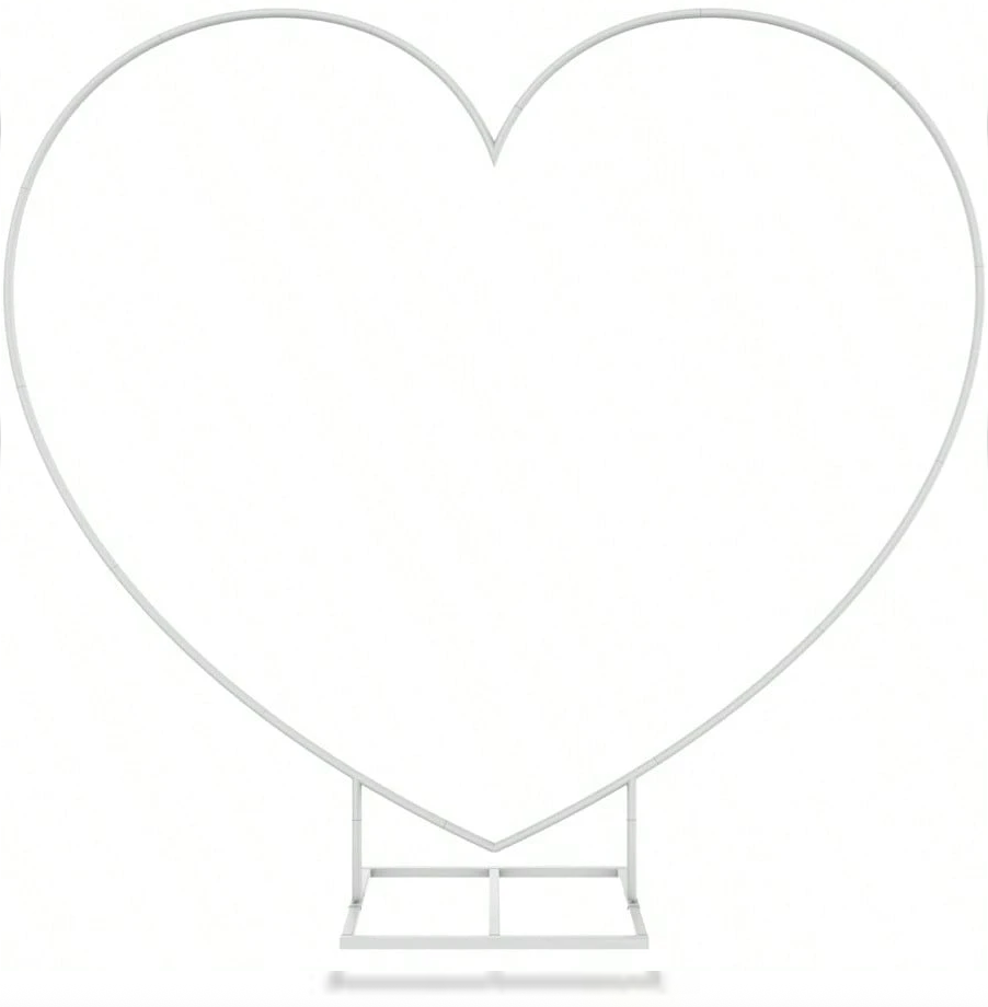 Large Size Metal Balloon Arch Kit, Wedding Heart Arch Stand, Love Balloon Column Arch Frame for Wedding, Bridal, Valentine's Day, Engagement and Birthday Party Supplies (White)