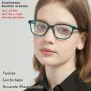 Reading Glasses for Women, 3-Pack Blue Light Computer Eyeglasses, Cat-Eye Fashion Full Frame with Spring Hinge Ladies Readers +1.75diopter