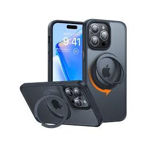 TORRAS 2024 Upgrade 360° Rotatable Ring for iPhone 14 Pro Max Case [Fit for Magsafe] with Stand, Magnetic Ring Mil-Grade Shockproof Translucent Back Slim 14 ProMax Phone Case Ostand Pro, Black