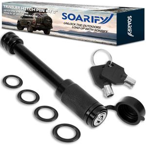 Trailer Hitch Lock - Fits 2" Receiver Tubes, Class III & IV Hitch Receivers, Anti-Theft Trailer Receiver Lock 5/8" Dia Locking Receiver Pin (3.5" Effective Length)