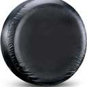 Black Spare Tire Cover Sunproof Wheel Protector for Rv Trailer SUV Truck Weather-Resistant Utility Trailer Cover Easy Installation Dust and Rain Shield, 32"