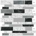 DEWOO 20-Sheet Peel and Stick on Self Adhesive Backsplash Wall Marble Tiles Stickers 3D for Kitchen Bathroom,Black (12"×12")
