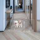 Clear Freestanding Dog Gate for Indoor Use, Pet Gate for Doorway