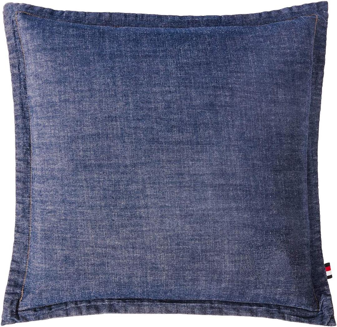 ELEGANT LIFE HOME 100% Cotton Washed Yarn Dyed Denim Euro Sham Cover 26'' x 26'' Throw Pillow Cover (1 pc, Denim Sham)