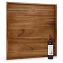 Extra Large 30 Inch Square Ottoman Tray for Living Room, Oversized Acacia Wood Serving Tray for Coffee Table, Food, Snacks, Drinks, Decorative Tray (Natural, 30" x 30")