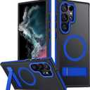 Samsung Galaxy S22 Ultra Case, [Compatible with MagSafe], Adjustable Kickstand,Military Grade Drop Tested, Translucent Matte Phone Case for Galaxy S22 Ultra Case (Blue)