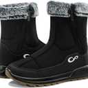 Aomigoct Winter Snow Boots for Women: Warm Comfortable Fur Lined Non-slip Mid Calf Booties Outdoor Walking, 10.5