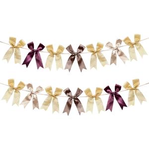 KatchOn, Pre-Strung Bow Ribbon Garland - Pack of 2, 10 Ft | Hanging Bow Banner for Bachelorette Party Decorations Modern Bridal Shower Decor | Valentines Day Decorations | Galentines Day Decorations