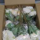 Nagobi 12 Bundles Fake Artificial Peonies Silk Flowers Fake Peony Bouquet Faux Peonies Flowers Bulk for Decoration Florals Arrangements Wedding Home Party Table (Champagne)