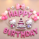 24 Pcs - Kitty Birthday Decorations | Cute Pink Party Supplies Balloons Banner | Colorful Party Decor for Girls and Toddlers