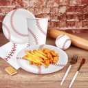 Baseball party Decorations - Baseball birthday Decorations,Plate, Cup, Napkin,Boats Paper Serving Tray, Birthday Party Decorations for Baseball Theme Party Serves 24