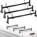 Van Ladder Roof Racks, 3 Bars Van Ladder Rack with Cargo Stoppers, Fit for Ford Transit 150, 250, 350, 2015-2022, Transit Connect, E-Transit, 800LBS Load Capacity
