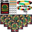 Tondiamo 50 Sets Black History Month Crafts Bracelet Making Kit Acrylic Pony Beads Africa Map Bracelet Jewelry for African American Party Activity Favors