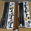 YaFex 2 Pack Heavy Duty Curtain Rods 32-150 Inch, 1 Inch Adjustable Black Curtain Rod for Windows, Extra Long Window Treatment Rods with Aluminum Finials, Easy Installation