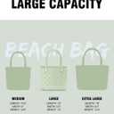 WOOWAVE Beach Bag Rubber Tote （Grayish Green）