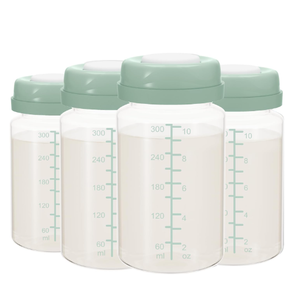 TOVVILD 10oz Breast Milk Storage Bottle for Momcozy 22oz Breast Milk Cooler, Collection Bottle Container for Fridge, Pumping Bottles Compatible with Spectra Wide Neck Flange, 4PCS