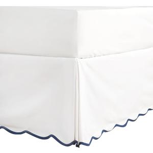HIG Off-White Chic Full Bed Skirt - Easy Fit Scallop Edge Pleated Bedskirts, 14 Inch Drop Anti-Slip Dust Ruffle, Thick Fabric for Enhanced Privacy, Pre-Washed for Long-Lasting Use(N60022)