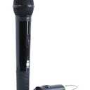 Singing Machine Portable Wireless Microphone (Black) - Premium Unidirectional UHF Wireless Mic for Singing, Speeches & Events - Cordless Mic Compatible with Karaoke Machines, PA Systems & More