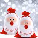 KatchOn, Large Christmas Gift Bags - 27x16 Inch, Pack of 2 Premium Canvas Material | Santa Sacks Drawsting | Red and White Ho Ho Ho Ho Santa Bags | Christmas Goodie Bags, Xmas Party Decorations