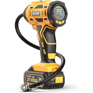 AUTDER Tire Inflator Air Compressor, 180PSI Pistol-grip Handheld Air Pump with Digital Pressure Gauge, Automatically Shut Off, Perfect for Cars, Motorcycles, Bikes(without accessories & Battery)