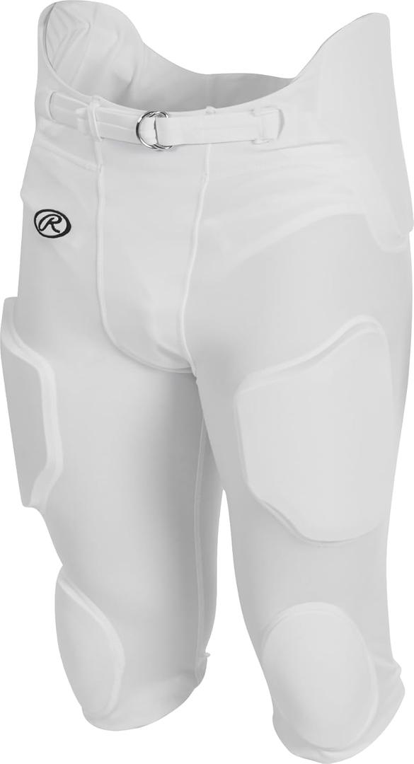 Rawlings Sporting Goods Mens Light Weight Integrated Football Game Pant, White, 2X
