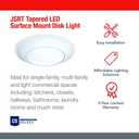 Juno SlimBasics 6 Inch LED Ceiling Light, LED Surface Mount Downlight for Shower Light or Closet Lighting, 3000K Neutral White, Tapered Trim, Wet Rated, Matte White (JSBT 6IN 30K 90CRI MW WL M6)
