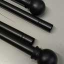 2 Pack Black Curtain Rods for Windows 28 to 48 inch, 5/8 inch Small Cafe Window Curtain Rods, Short Drapery Rod for Bedroom Kitchen (Size30-50 Inch, Matte Black)