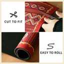 Dish Drying Mat Bohemian Absorbent Coffee Mat Rubber Backed Moroccan Soft Silicone Kitchen Dish Draining Mat for Kitchen Bathroom Coffee Bar (Boho Red, 12 x 16 Inches)