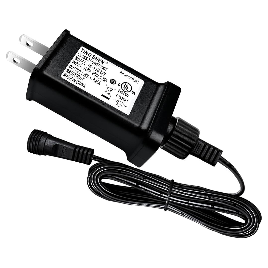 LED Transformer 29V 13W Power Supply Model TS-13W29V Replacement Parts IP44 US Plug Adapter, Seasonal-Use Driver for String Light, Christmas Tree Holiday Lighting