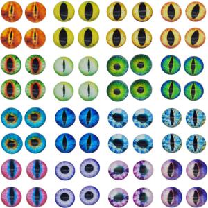 Julie Wang 6MM 100PCS Mixed Dragon Eyes Flatback Glass Cabochon Dome for Artworks Making Craft Jewelry DIY Findings about 0.24inches
